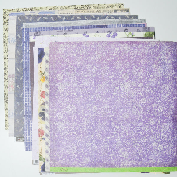 Purple Patterned Scrapbook Paper Bundle