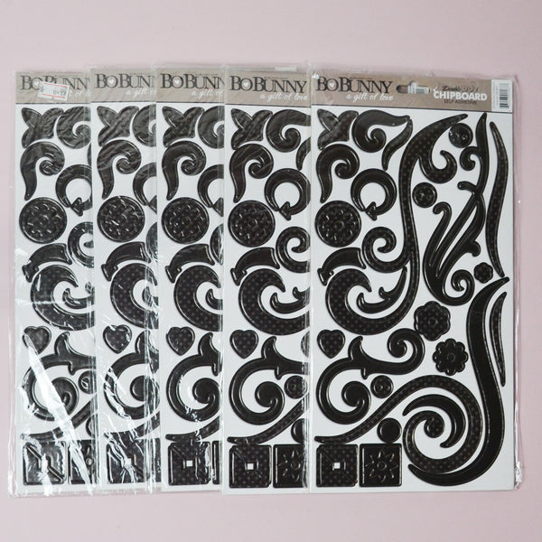 Black Polka Dot Chipboard Alphabet Sticker Bundle