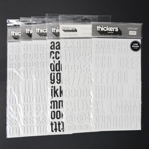 White + Black 3D Alphabet Sticker Bundle