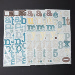 Blue Patterned Chipboard Alphabet Sticker Bundle