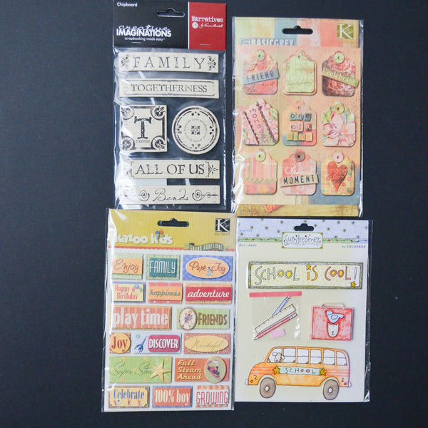Family 3D Scrapbooking Sticker Bundle