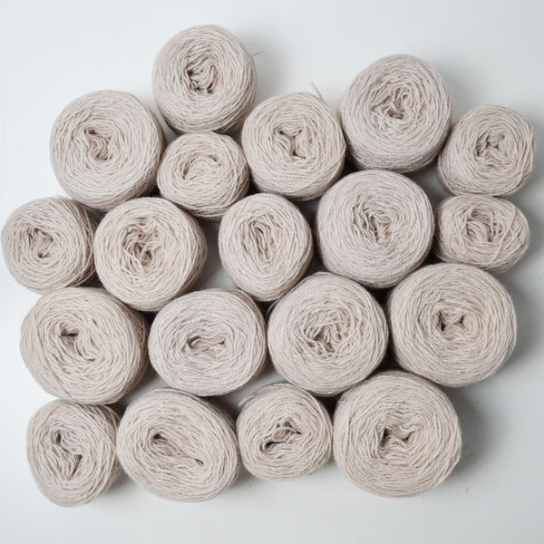 Beige Off-White Wool Rug Yarn - 19 Balls