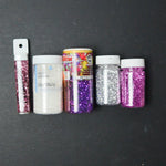 Pink, Purple + Silver Glitter Bundle - 5 Jars