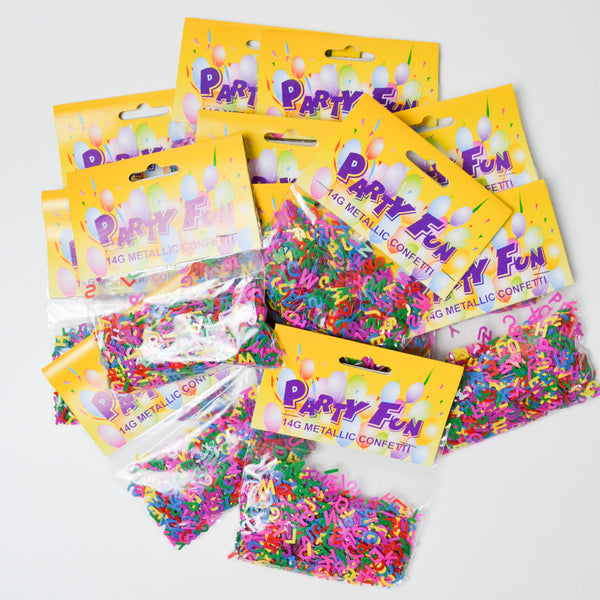 Colorful Metallic Letter Confetti - 12 Bags