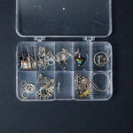 Silver Findings in Clear Compartment Case