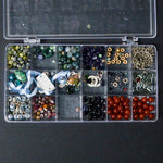 Stone + Glass Beads in Clear Compartment Case