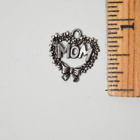 Mom Heart Wreath Charm