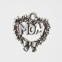 Mom Heart Wreath Charm