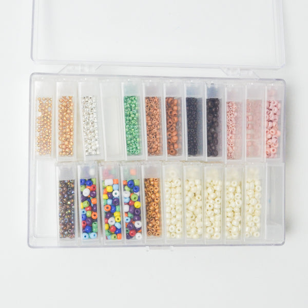 Glass + Seed Beads in Compartment Case Set