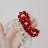 Red + Clear Bead Strands