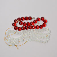 Red + Clear Bead Strands