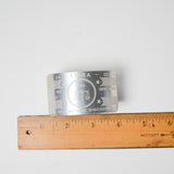 Silver Tone Engraved Libra Cuff Bracelet