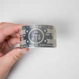 Silver Tone Engraved Libra Cuff Bracelet