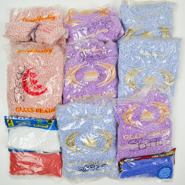 Blue, Purple + Pink Glass Seed Bead Bundle