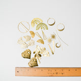 Gold Tone Metallic Geometric Charm Bundle