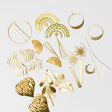 Gold Tone Metallic Geometric Charm Bundle