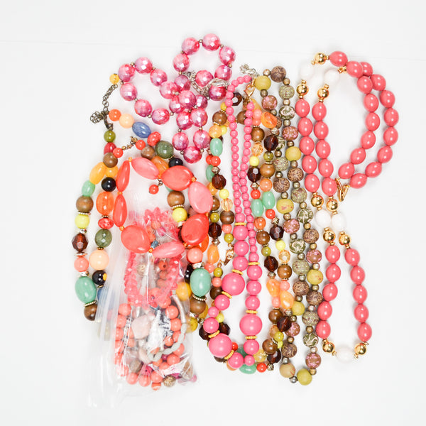 Pink Beaded Jewelry Bundle