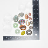 Stone Cabochons in Plastic Organizer Stacks