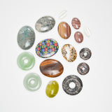 Stone Cabochons in Plastic Organizer Stacks