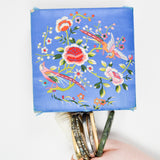 Vintage Jewelry Bundle in Bird Embroidered Jewelry Box - Brooches, Bangles, Earrings + Bracelets