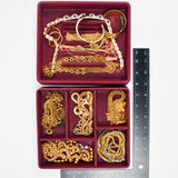 Gold Tone Chain + Costume Jewelry Bundle in Organizing Tray