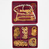 Gold Tone Chain + Costume Jewelry Bundle in Organizing Tray