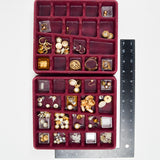 Costume Jewelry Gold + Pearl Earring Bundle in Organizing Tray