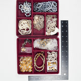 Costume Jewelry Silver + Gold Necklace Bundle in Organizing Tray