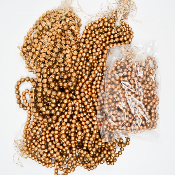Matte Gold Round + Textured Bead Strand Bundle