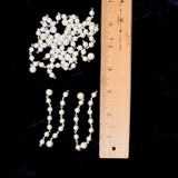 Small Chains of Faux Pearls with Silver Hardware