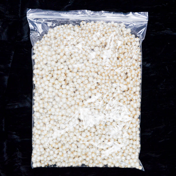 Small Chains of Faux Pearls with Gold Hardware