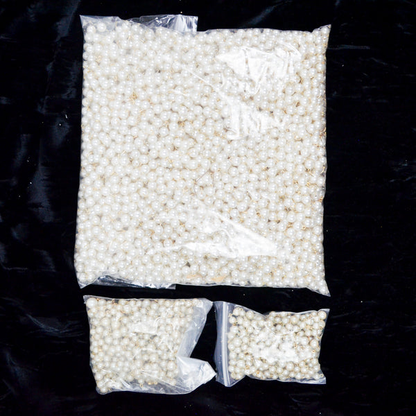 Small Chains of Faux Pearls with Gold Hardware