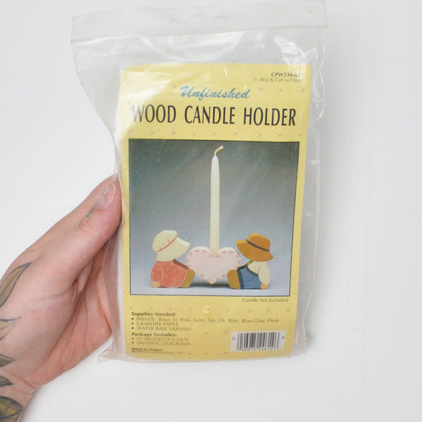Unfinished Wood Candle Holder