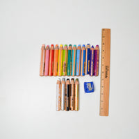 Thick Stabilo Colored Pencils + Sharpener - Set of 18
