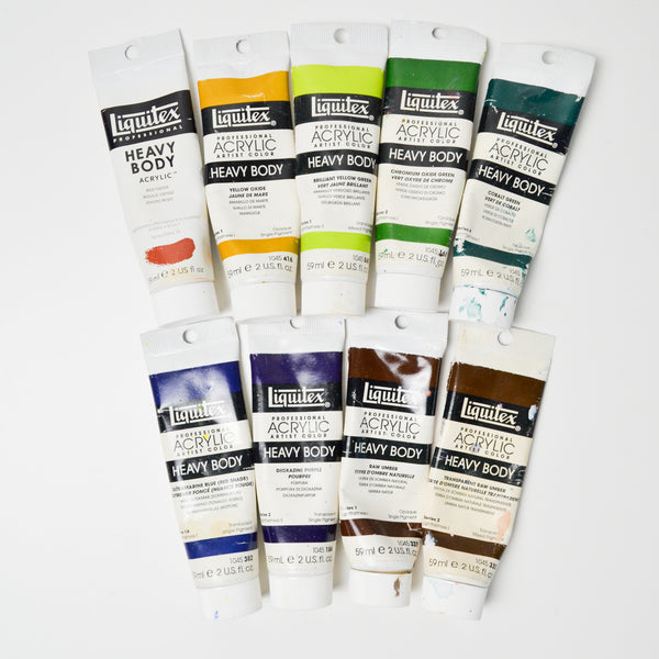 Rainbow Liquitex Heavy Body Acrylic Paint - 9 Tubes