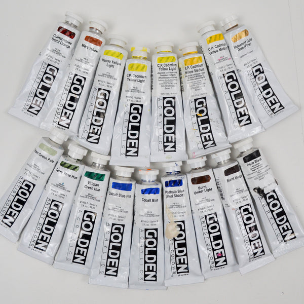 Rainbow Golden Acrylic + Artist Colors Paint - 17 Tubes
