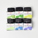 Royal Talens Ecoline Green + Blue Liquid Watercolor - 6 Jars
