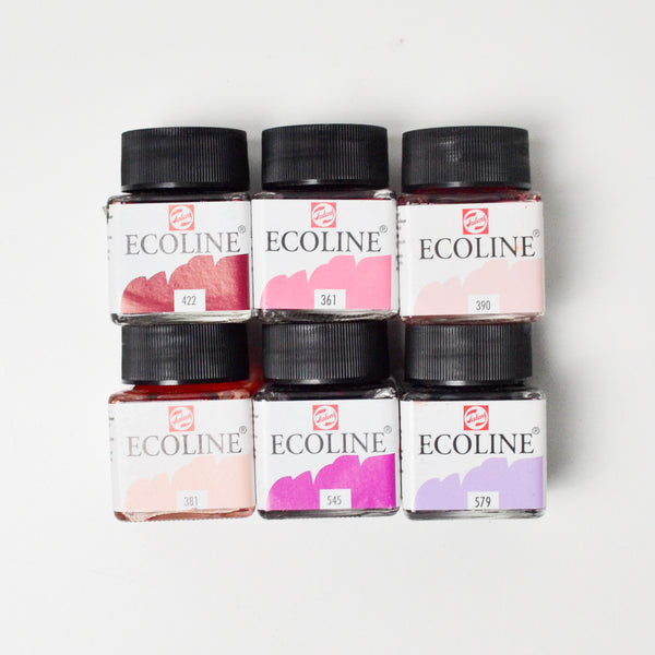 Royal Talens Ecoline Pink + Purple Liquid Watercolor - 6 Jars