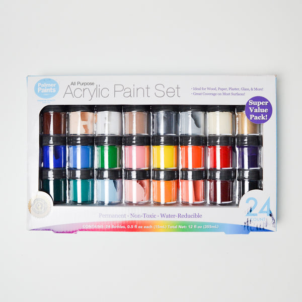 Palmer Paints All Purpose Acrylic Paint Set - 24 Jars