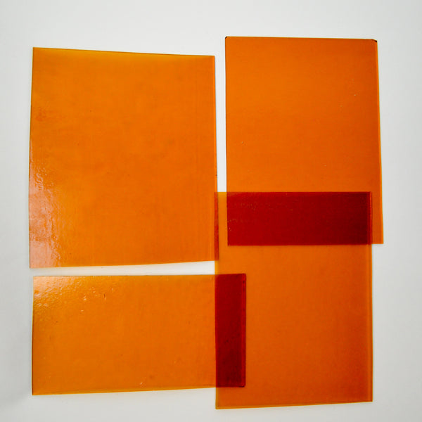 Orange Glass Sheets - Set of 4