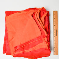 Orange + Red Double-Faced Woven Fabric - Two 56" x 70" Pieces