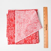 Red + White Winter Print Woven Fabric - 44" x 52"