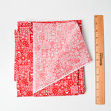 Red + White Winter Print Woven Fabric - 44" x 52"