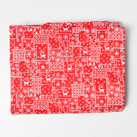 Red + White Winter Print Woven Fabric - 44" x 52"