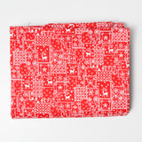 Red + White Winter Print Woven Fabric - 44" x 52"