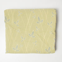 Light Green + Gray Leaf Pattern Woven Upholstery Fabric - 54" x 58"