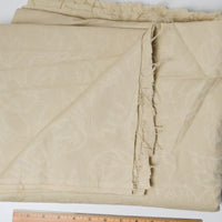 Beige Striped + Botanical Jacquard Woven Drapery Fabric - 56" x 164"