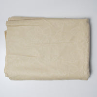 Beige Striped + Botanical Jacquard Woven Drapery Fabric - 56" x 164"