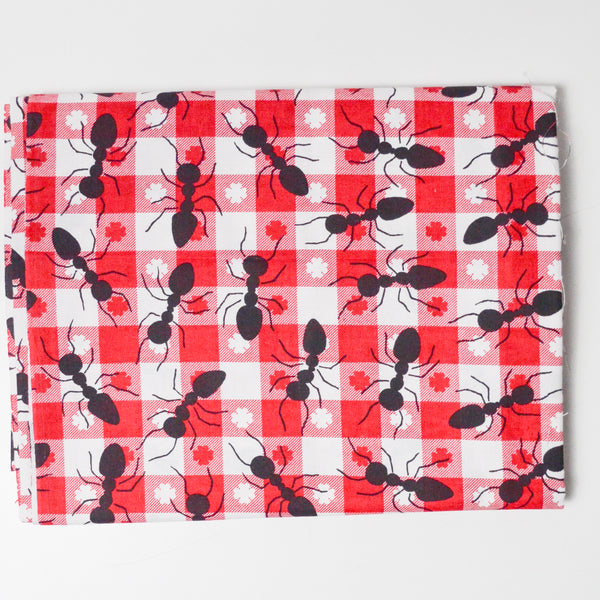 Ants on a Picnic Blanket Print Quilting Cotton Fabric - 46" x 48"