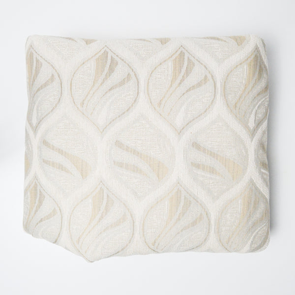 Light Beige Leaf Textured Woven Upholstery Fabric - 56" x 136"